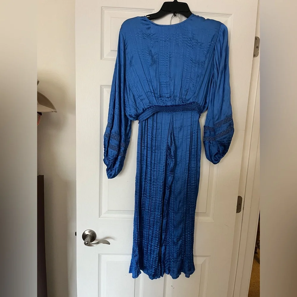 House of Harlow 1960 Blue Two Piece Set Open Back Crop Top & Flowy Pants Size S - Picture 9 of 11